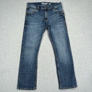 Wrangler Retro Slim Boot Jeans Mens 33 x 30 (32 x 29) Blue Denim Cowboy Western